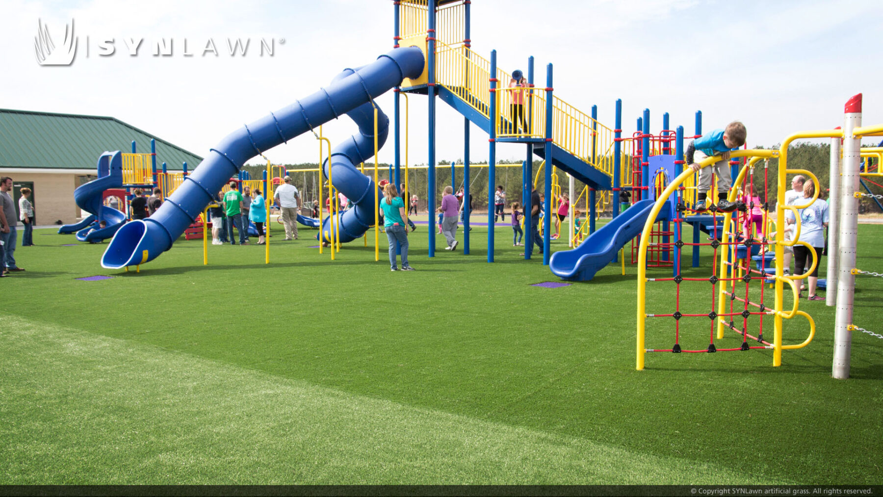 artificial grass on playground in new york