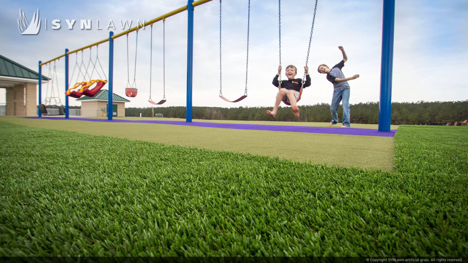 synlawn artificial grass, new york playground installations