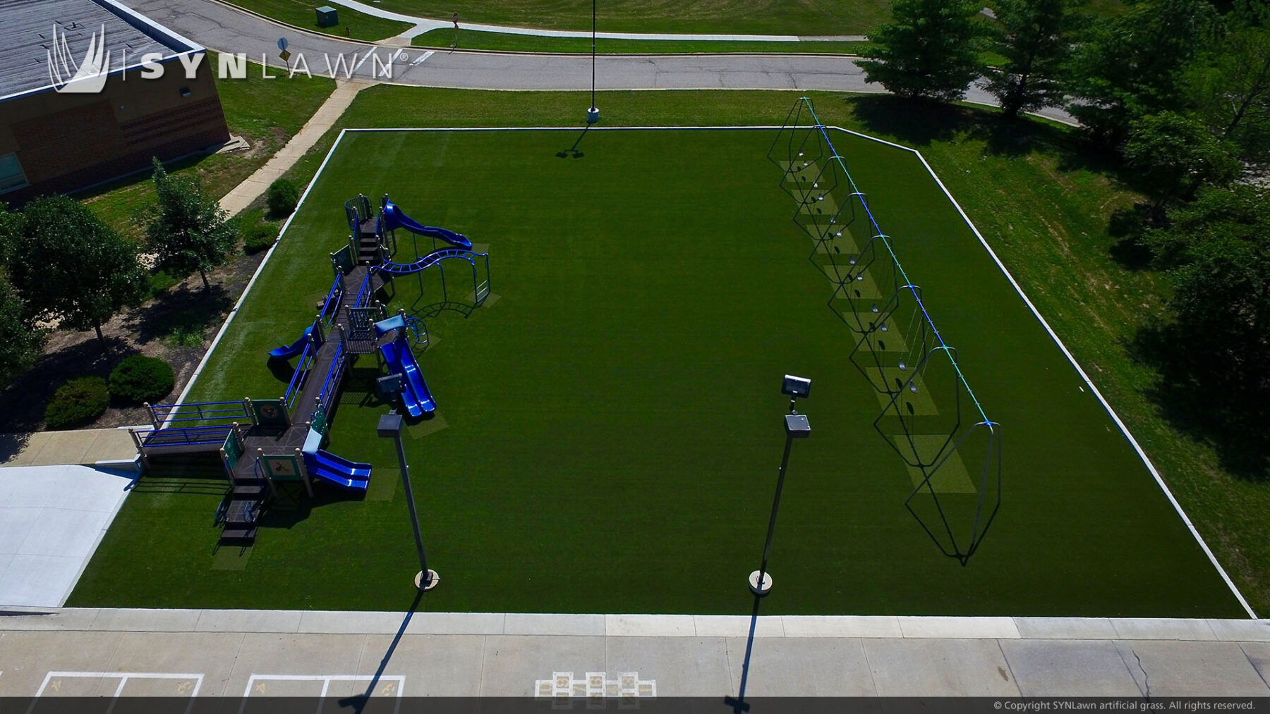 Artificial grass field playground