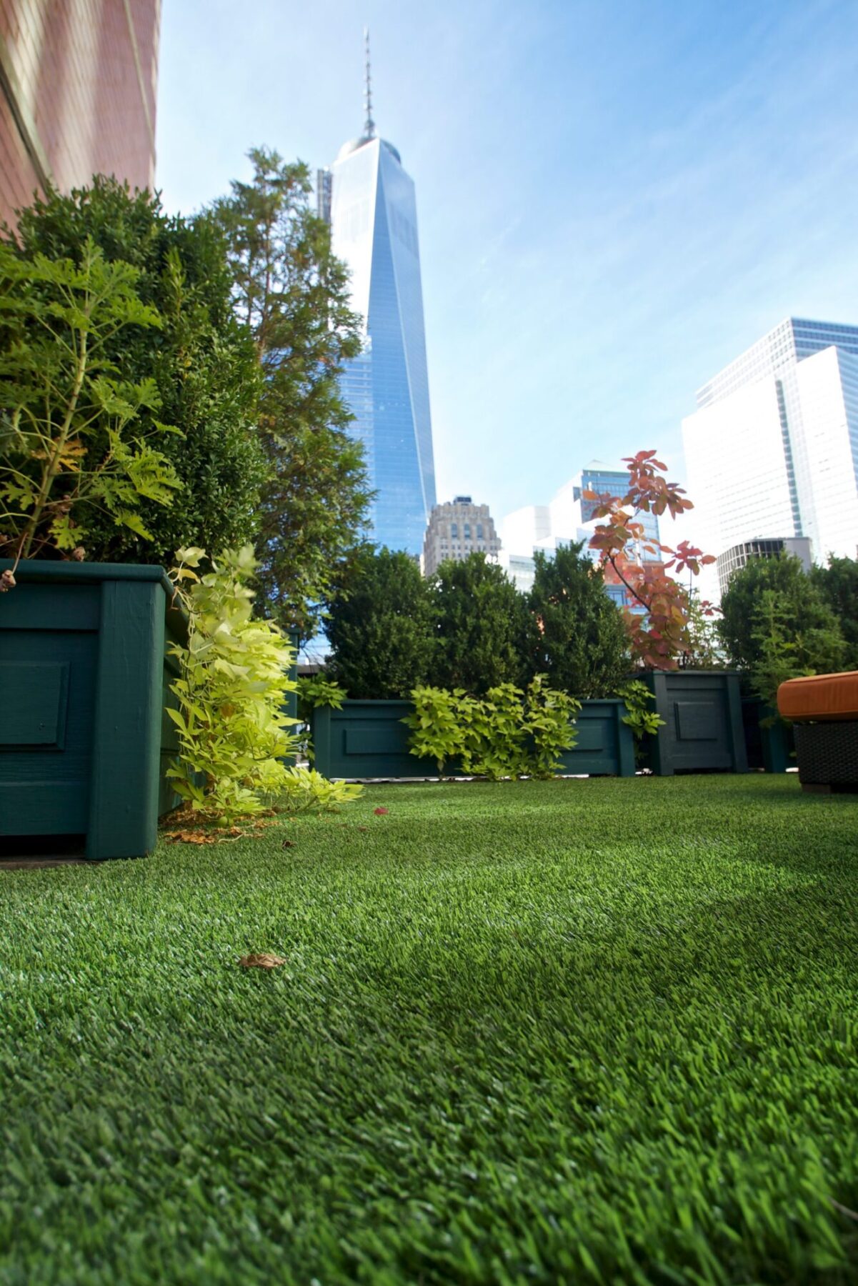 rooftop in new york using artificial grass