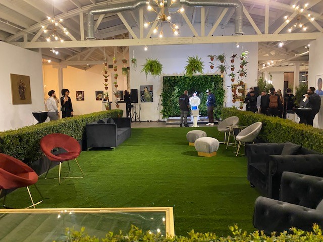 Event venue using artificial grass