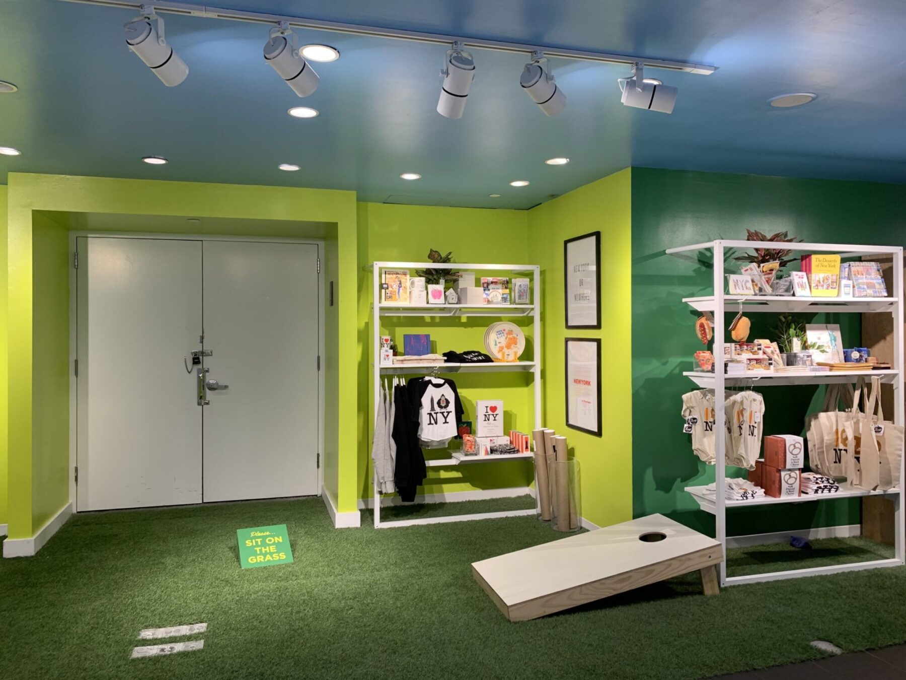 Artificial grass installation in commercial space