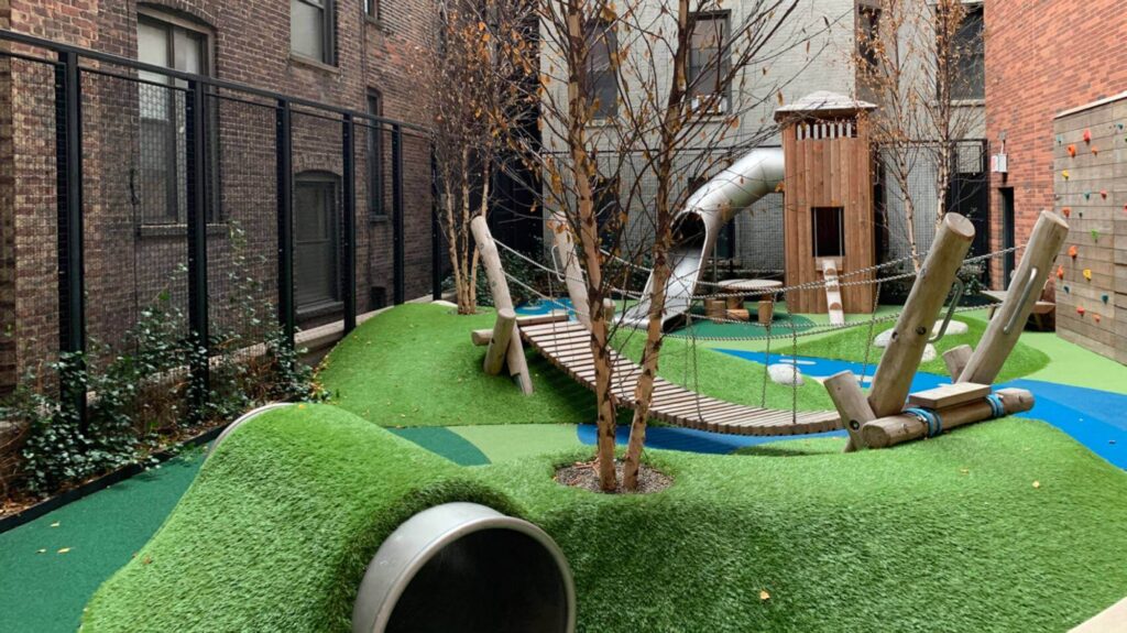Commercial Artificial grass playgrounds installed in New York by SYNLawn