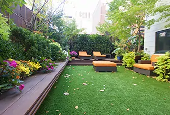 Artificial grass backyard in new york