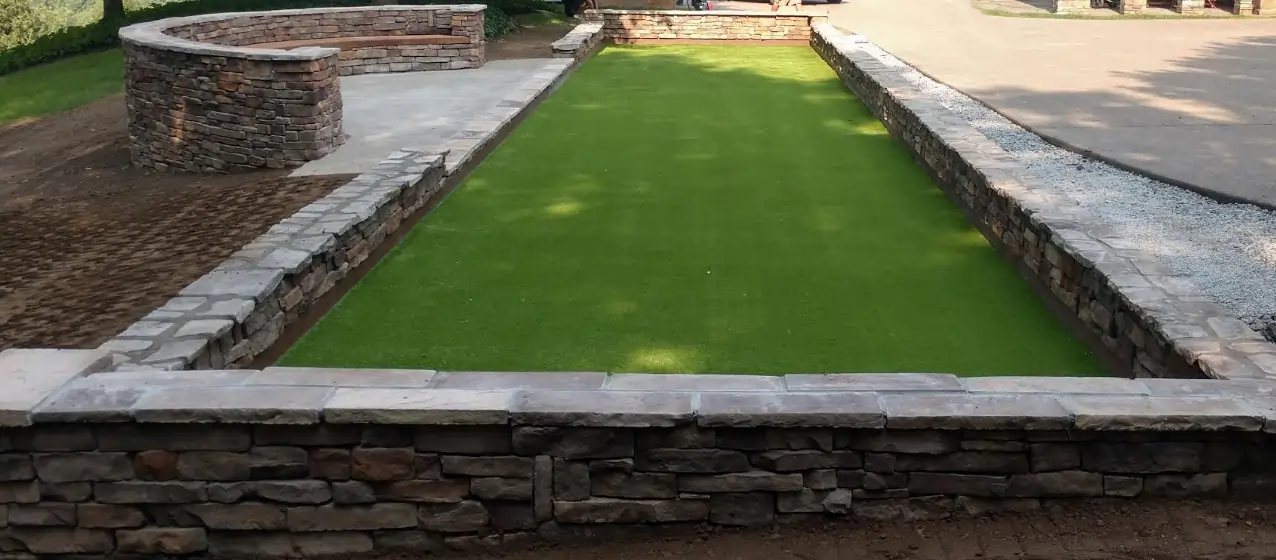 Residential bocce ball installation from SYNLawn