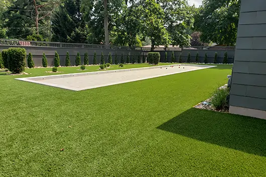 Backyard artificial grass bocce ball court from SYNLawn