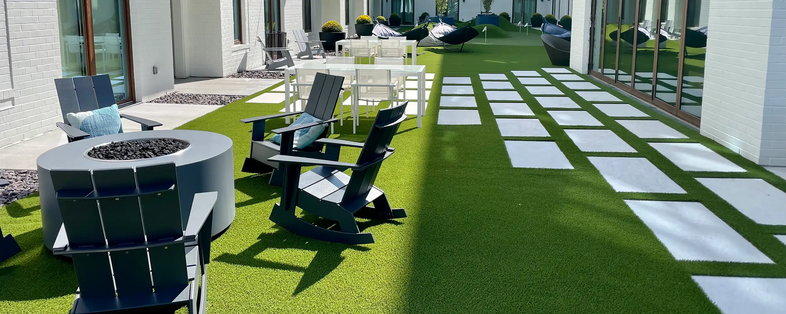 Artificial grass apartment lawn installed by SYNLawn