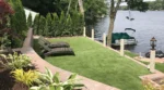 residential artificial grass lawn lakeside