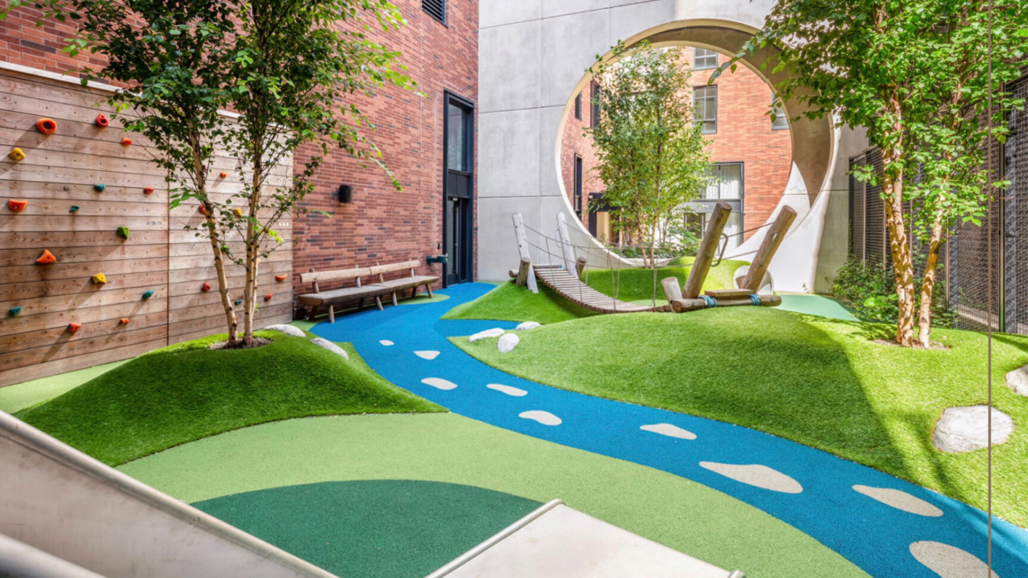 New York Commercial Artificial Grass Playground Courtyard New York Commercial Artificial Grass Playground Courtyard
